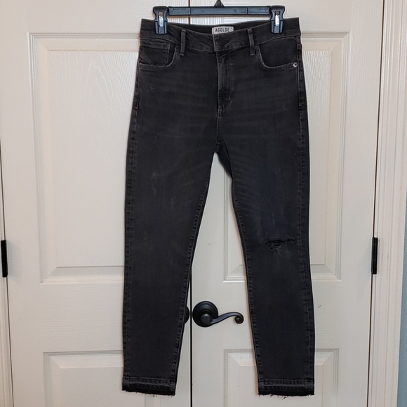 Agolde Denim - Agolde Sophie High Rise Ripped Raw Hem Skinny EUC